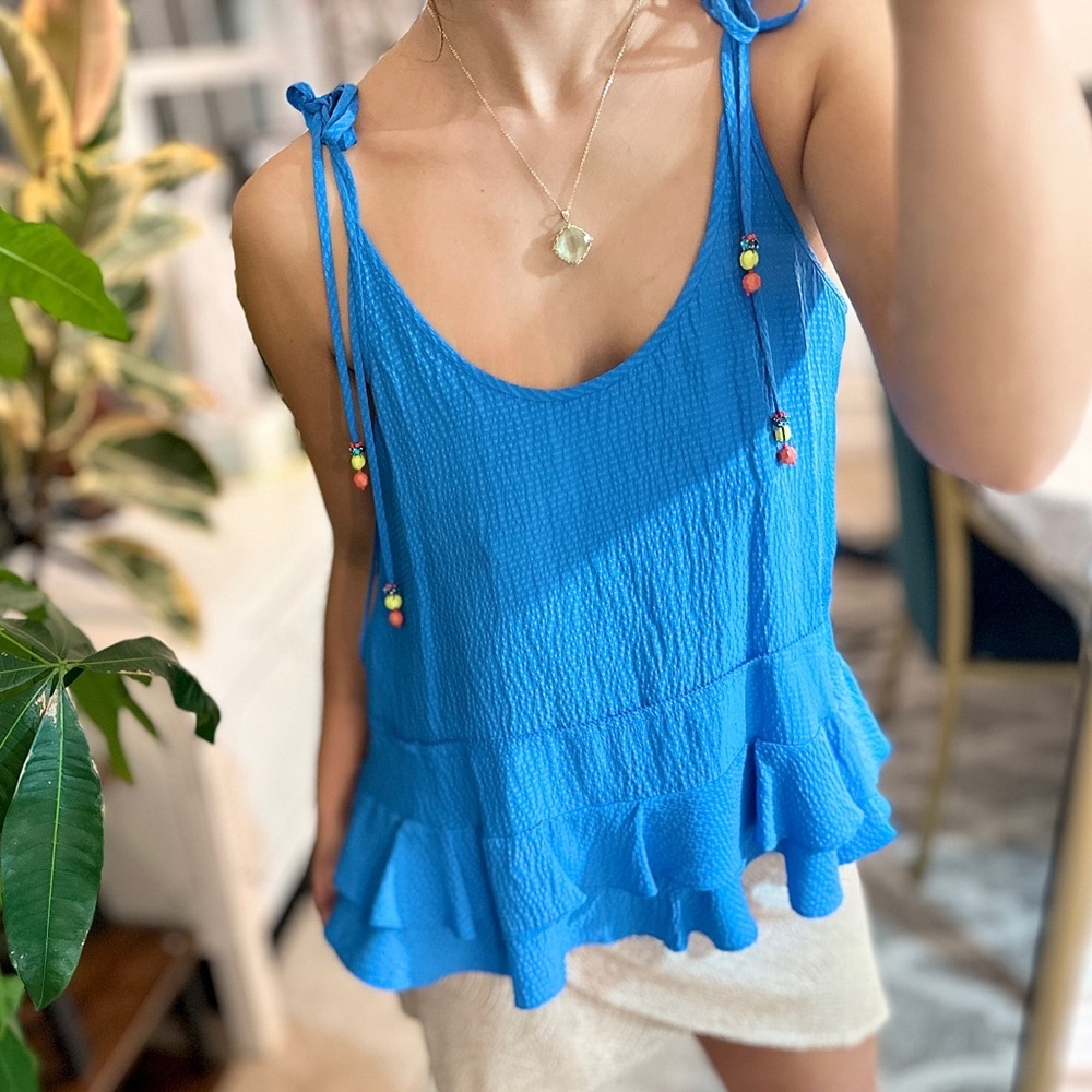 Rebecca Taylor silk bead strap tank top
